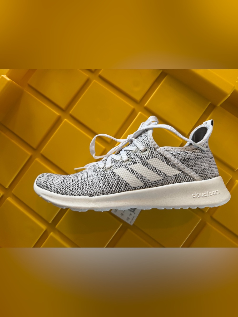 adidas Grey and White Knit Sneaker